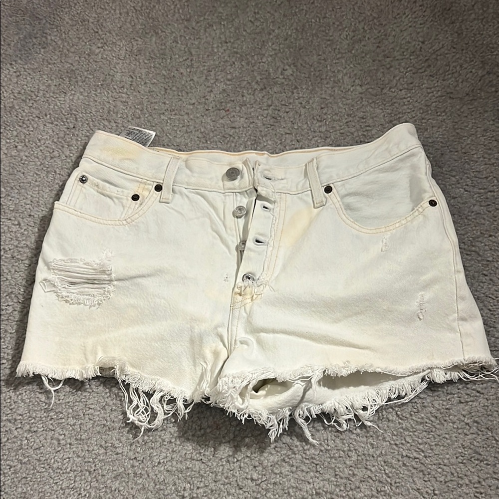 Levi's White Jean Shorts for Women